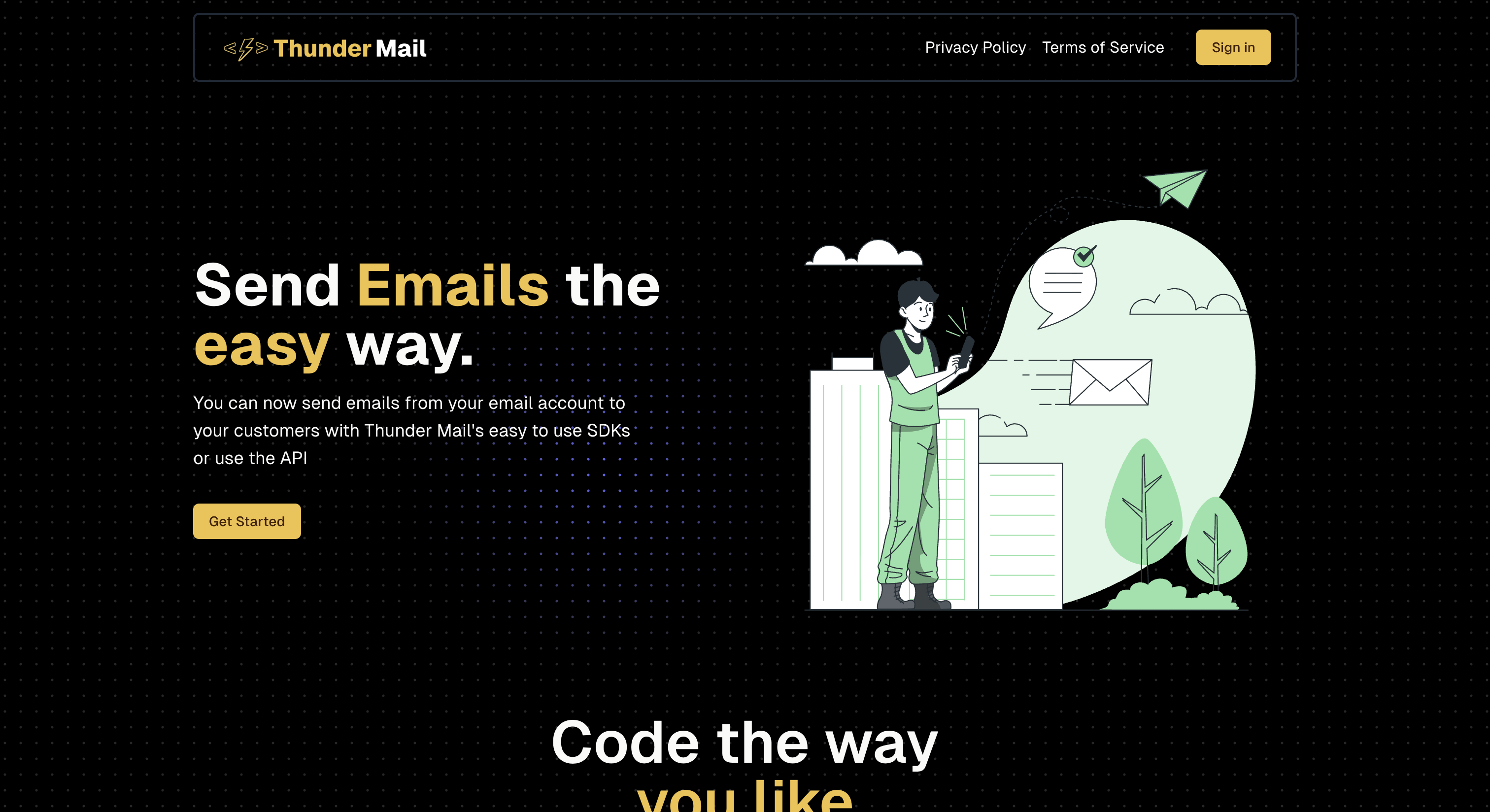 An image of the Thundermail project.